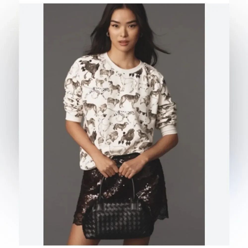 Maeve Printed Sweatshirt Dog Print from Anthropologie